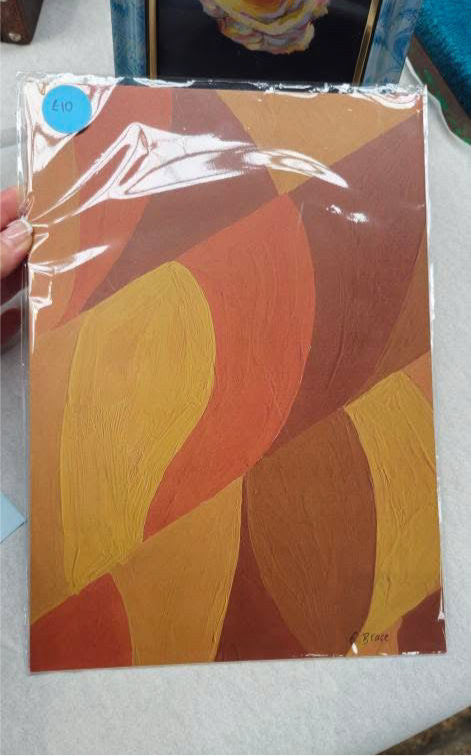 Retro Orange Abstract Print