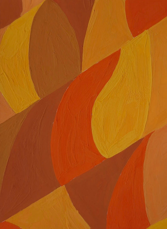 Retro Orange Abstract Print